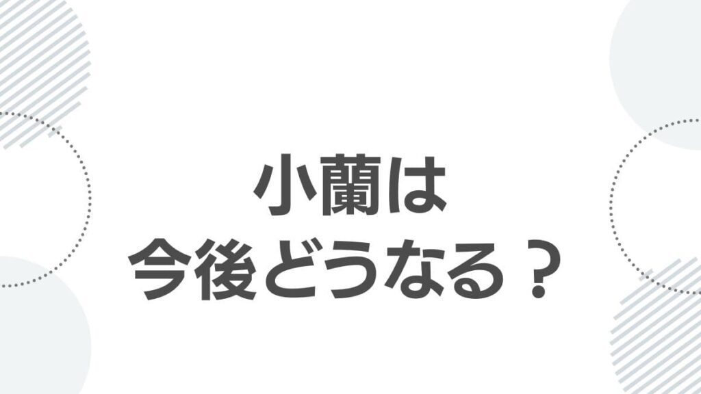 小蘭は今後どうなる？