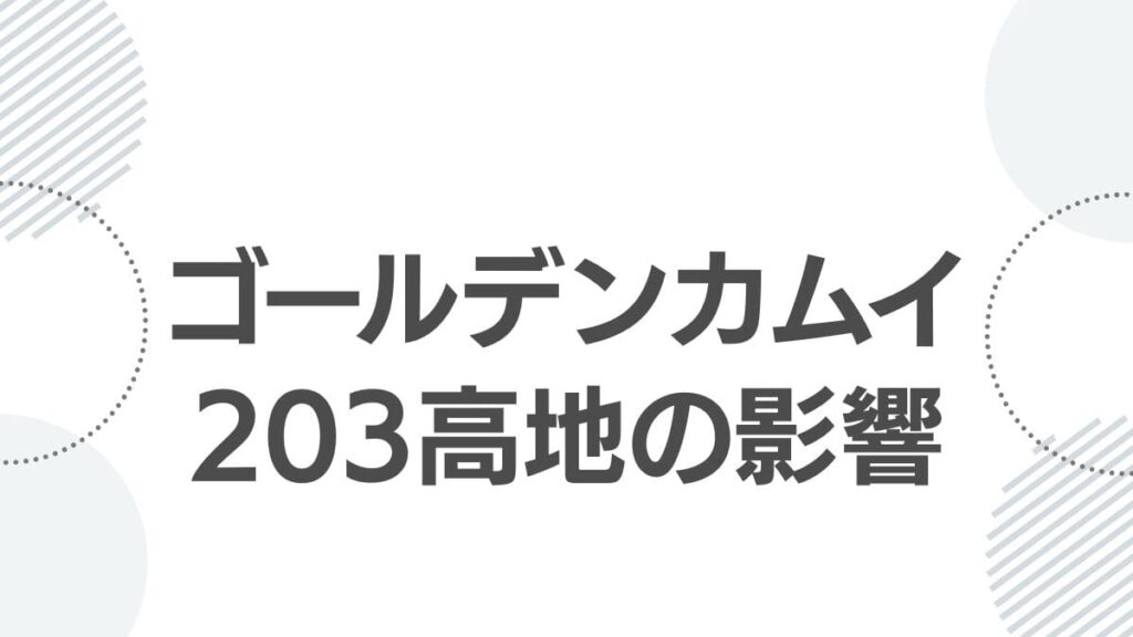 ゴールデンカムイ203高地の影響